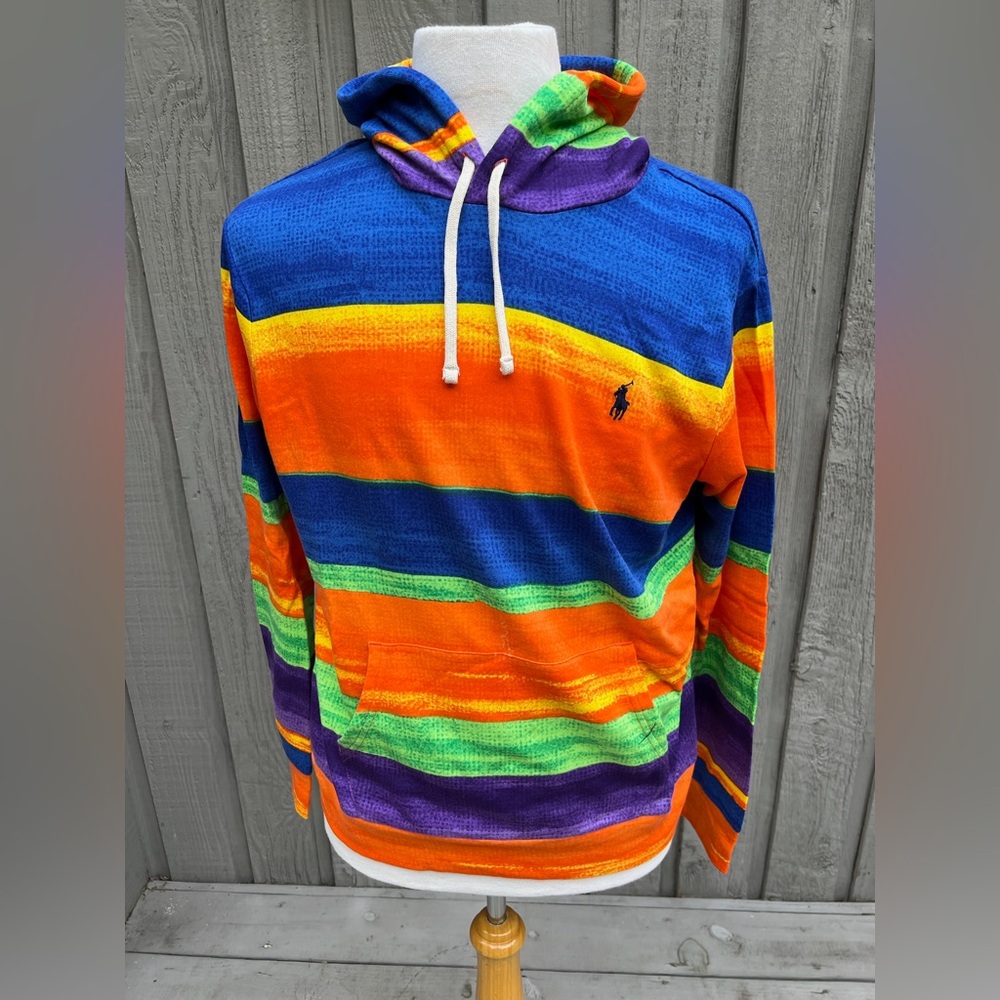 Polo Ralph Lauren French Terry Striped Hoodie Hooded Sweatshirt